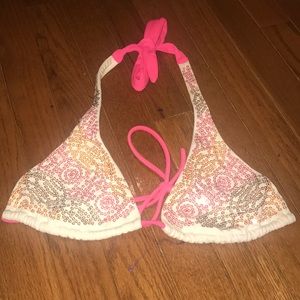 VS Pink Sequined Bikini Top